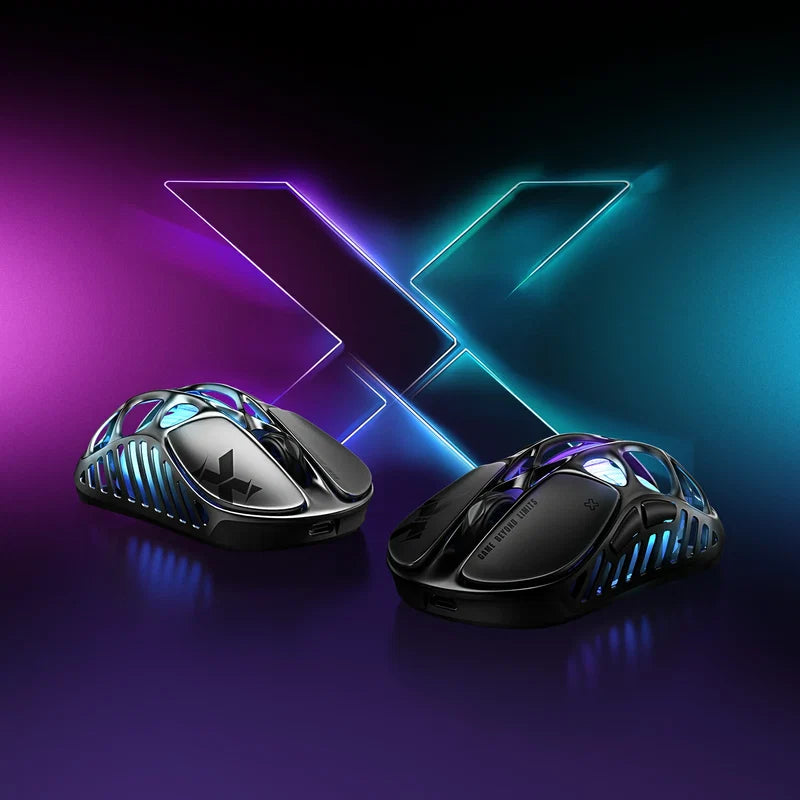 Mouse de gaming wireless GravaStar Mercury X 49 g, senzor PAW 3950 32.000 DPI, rata de polling 1000 Hz, Interstellar Argint