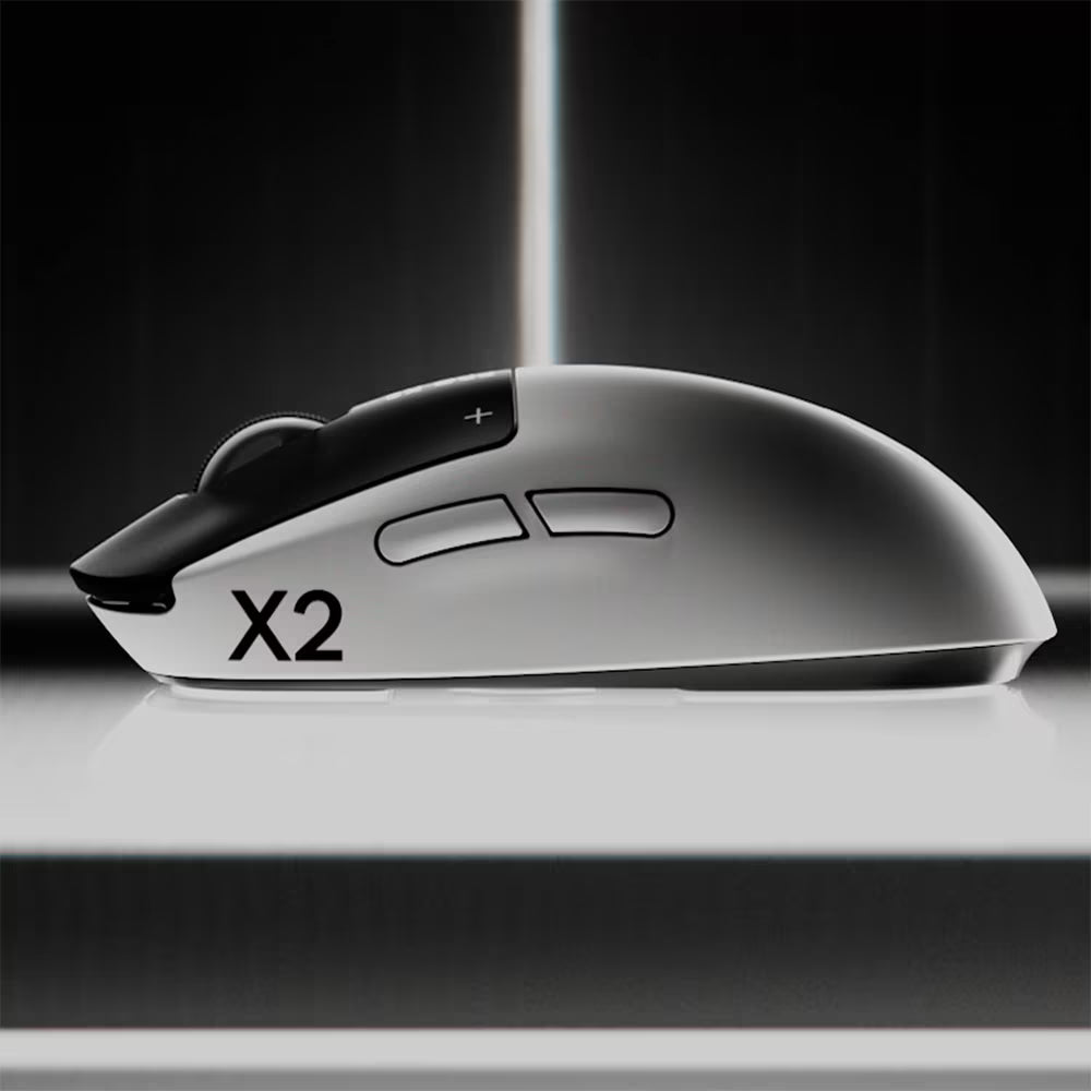 Mouse gaming wireless Logitech PRO X2 Superstrike, 44000 DPI, senzor Hero 2, Alb/Negru